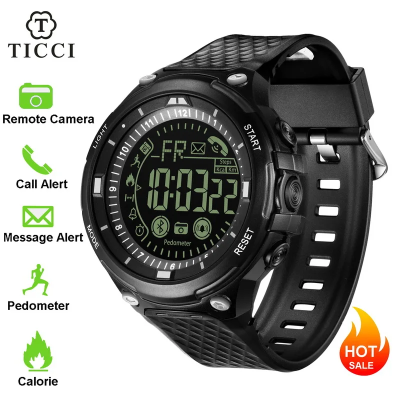TICCI Мужские Спортивные Bluetooth умные часы Шагомер Smartwatch водостойкий фитнес-трекер