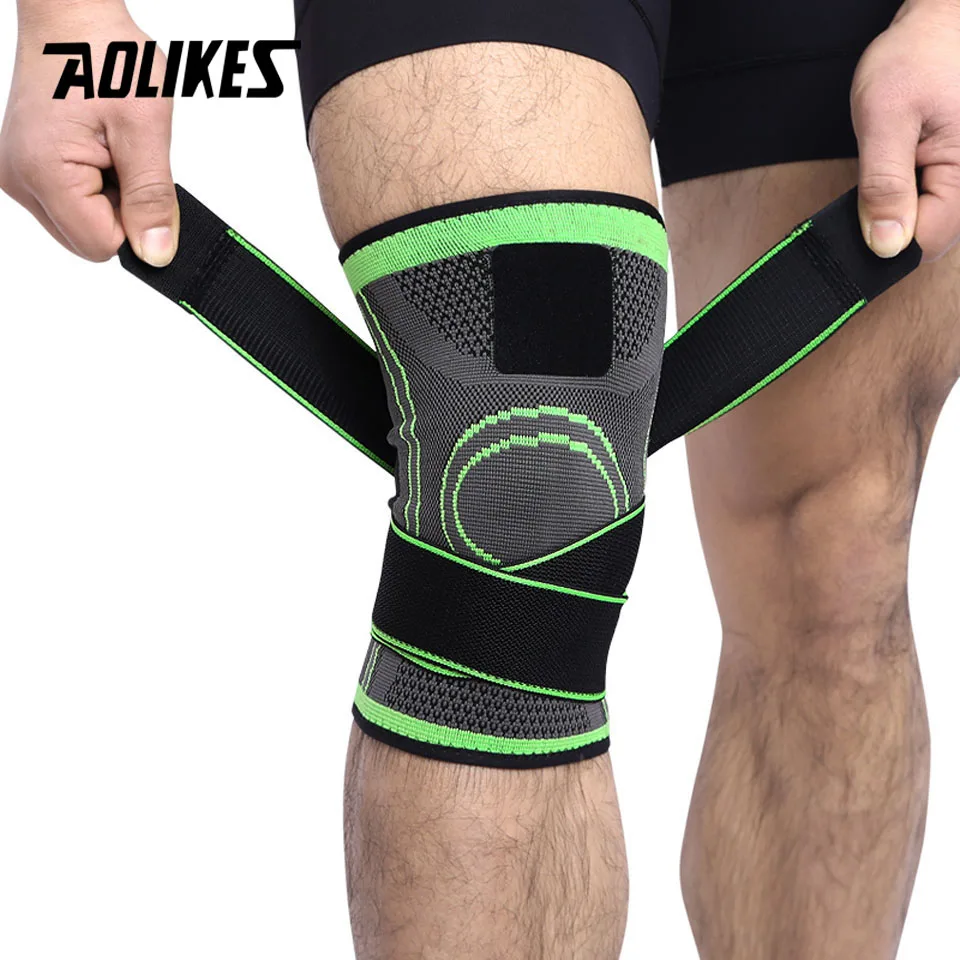 AOLIKES 1 шт. 3d под давлением Фитнес бег повязка для катания на велосипеде колено