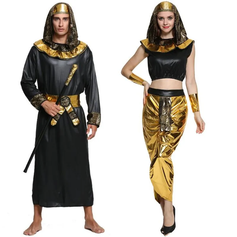 Мужской и Женский карнавальный костюм египетского фараона для взрослых