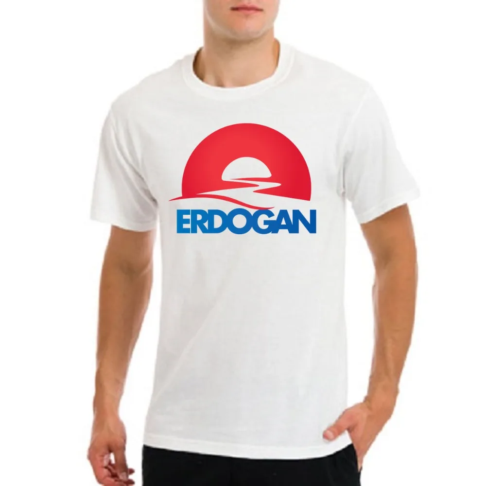 Мужская белая футболка с логотипом турецкого президента Реджеп Тайип Эрдоган 2019