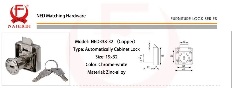 NAIERDI-338 Atuomatic медные замки для ящиков, шкаф, стол, засов, защелки, замки для дома с компьютерными ключами для мебельной фурнитуры