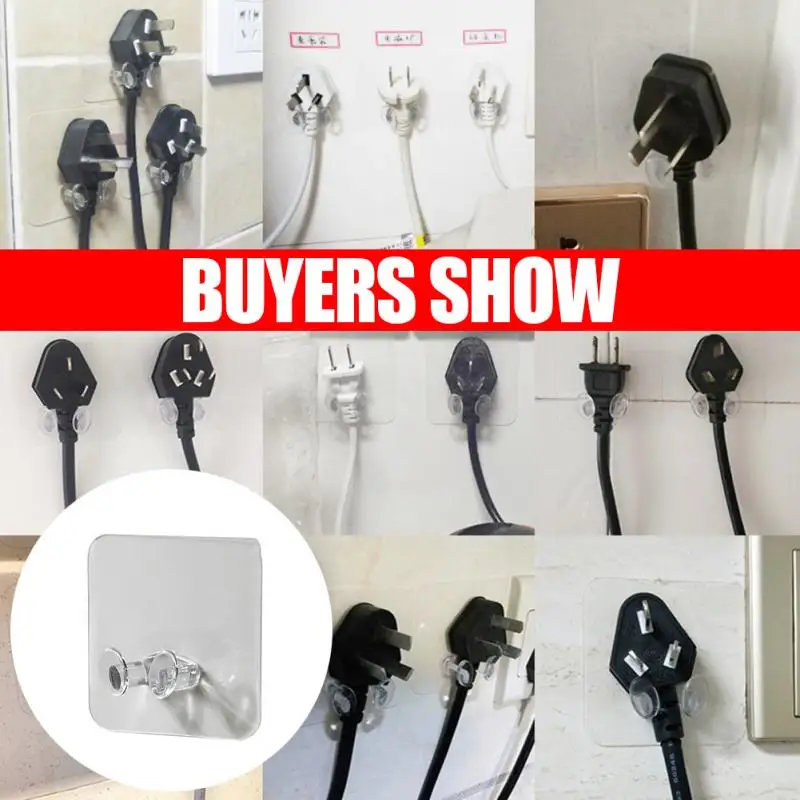 2 шт. упак. заглушка крюк прозрачный для дома офиса настенный клей пластиковая