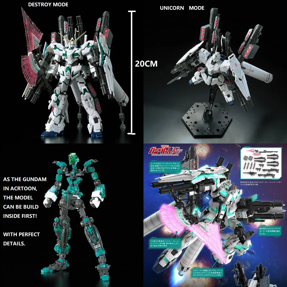 Оригинальный RG 1/144 воина гундама модель RX 0 Полный Броня единорог Gundam японский Bandai