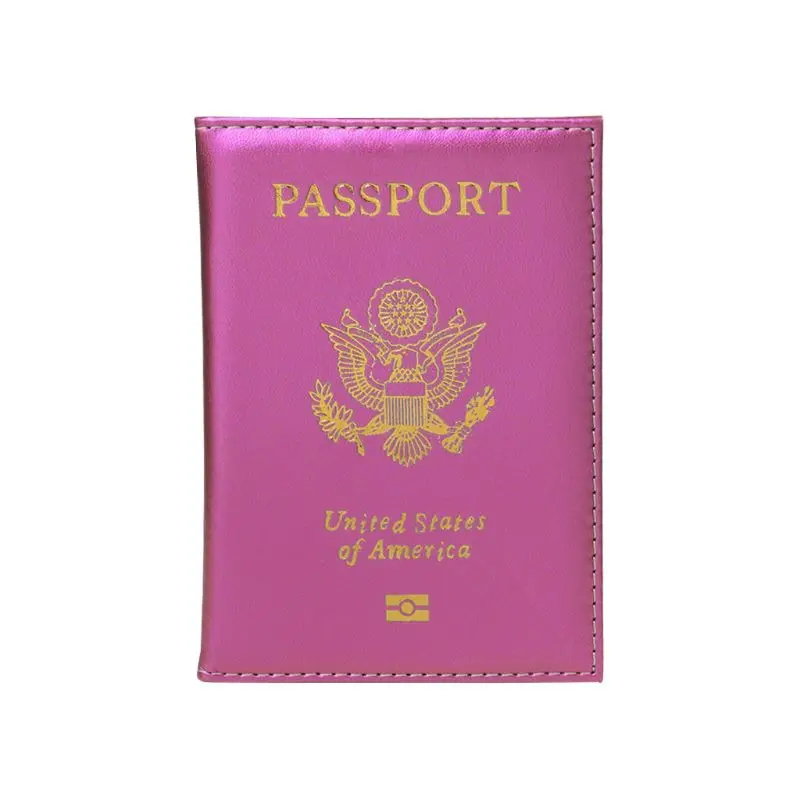 HOT PINK Чехол-органайзер ярких цветов для паспорта и путешествий, защитный чехол для карт, американский чехол - Цвет: HOT PINK