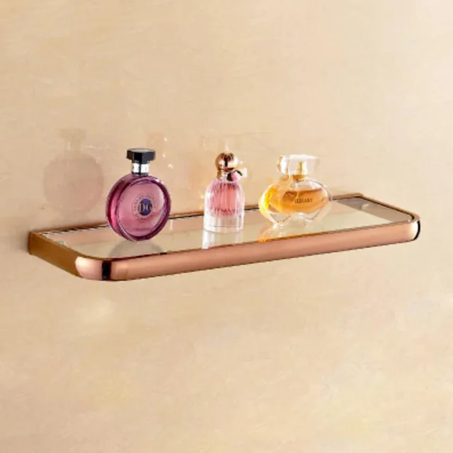 glass shelf Набор оборудования для ванной комнаты, латунный держатель бумаги, полотенцесушитель, вешалка для полотенец, держатель для туалетной щетки, угловая полка аксессуары для ванной комнаты Набор - Цвет: glass shelf
