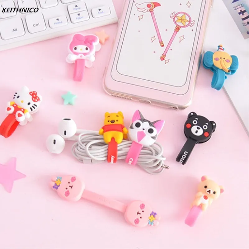 KEITHNICO 4 шт. Милая мультяшная намотка для кабеля наушников USB зарядка кабель
