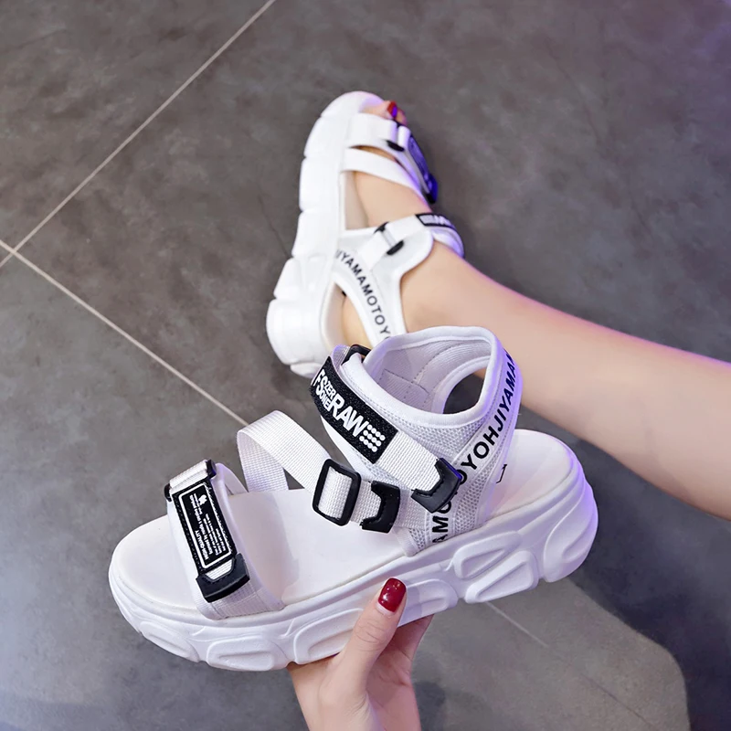 Outdoor Women Casual Sport Sandals shoes fashion Height Increase women sandals ladies PU leather platform Casual shoes 35-39