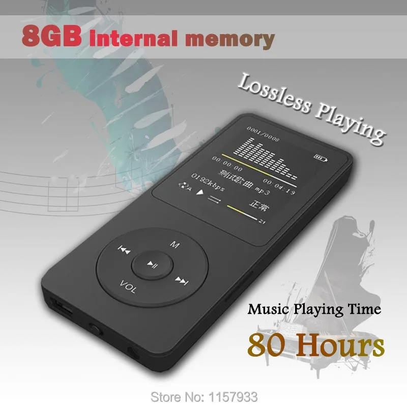 Высококачественный воспроизведение музыки без потерь 8 ГБ 80 часов MP3 плеер 1 &quotTFT