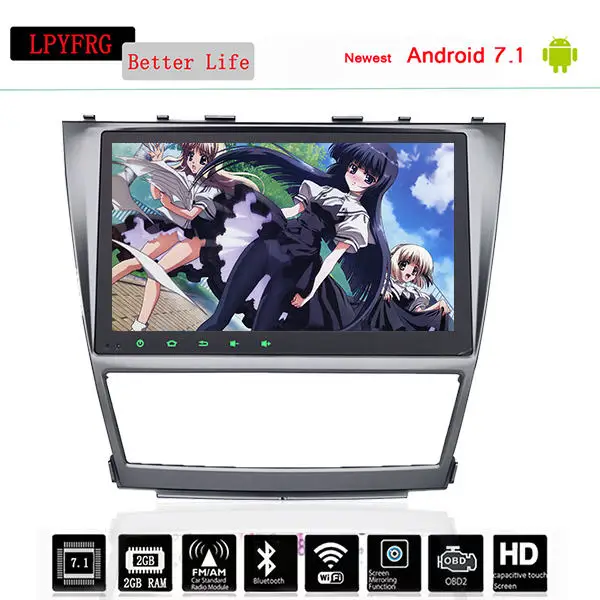 Автомобильный DVD-плеер с GPS 10 2 дюйма 1024*600 android 0 для Toyota Camry 2007-2011 навигация радио