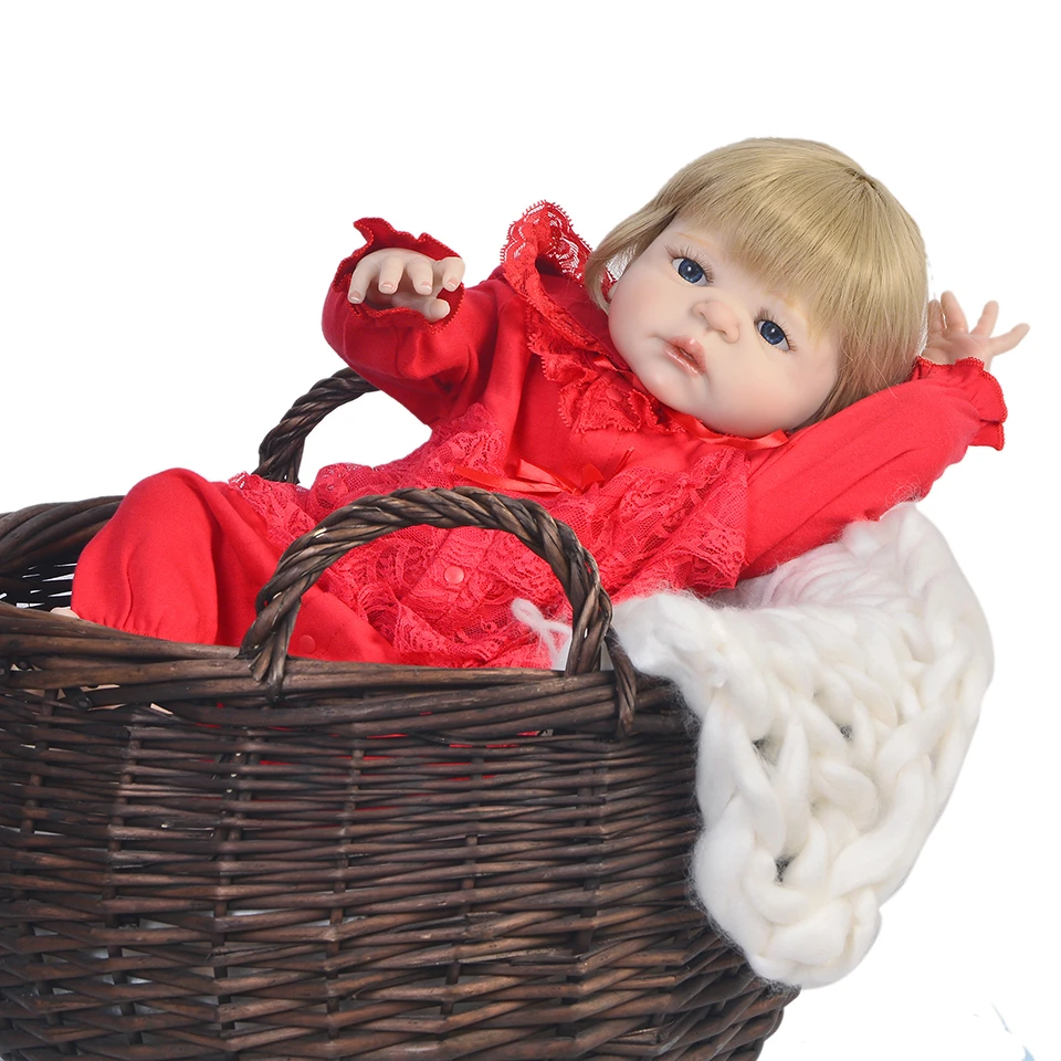 23 &quot57 см кукла bebes reborn Блонд Волосы девочка Младенцы силиконовые куклы игрушки wiht