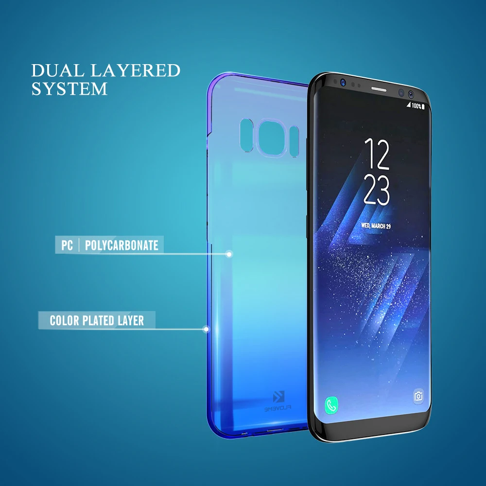 Floveme Жесткий Чехол для Samsung Galaxy S8 S7 Edge градиент задняя крышка Телефонные Чехлы A3 A5