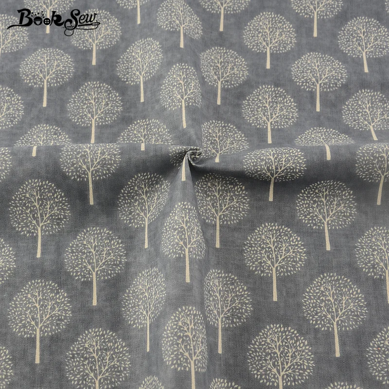 Booksew Textile Dark Grey Cotton Linen Fabric Sewing Dandelion Style Material Tissu Tablecloth Pillow Bag Curtain Cushion Zakka|cotton linen