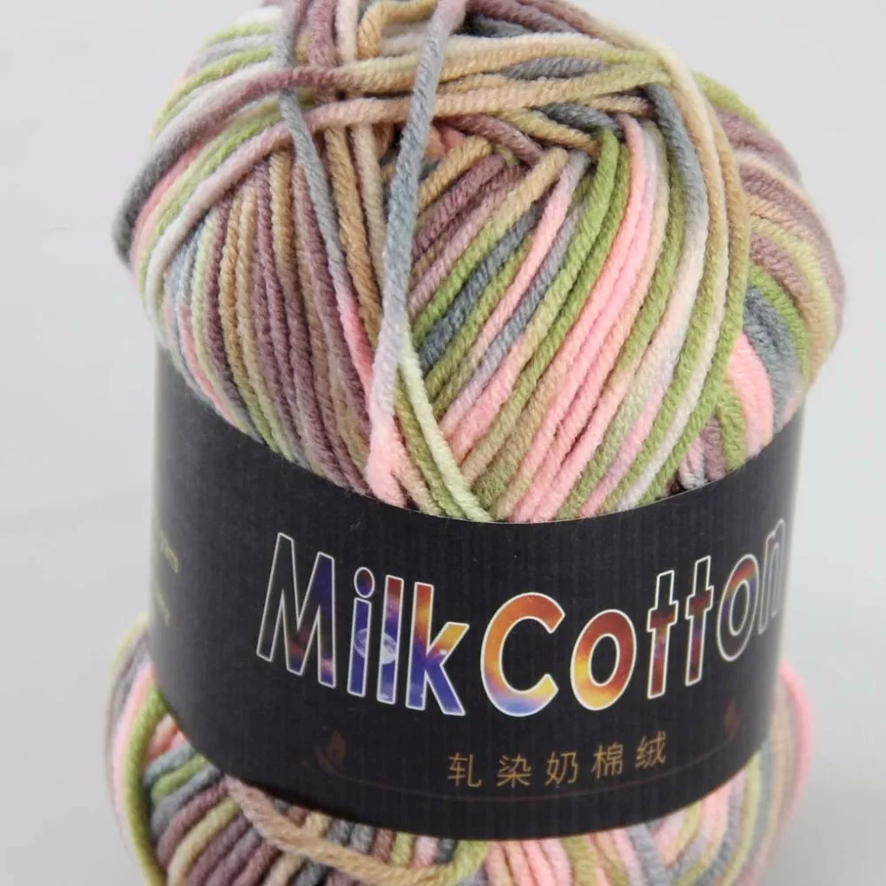 Sale 6ballsx50g Soft Cotton Baby Yarn New Hand-dyed Wool Socks Scarf Knitting yarn green pink brown mixed 2075-21-6 | Дом и сад