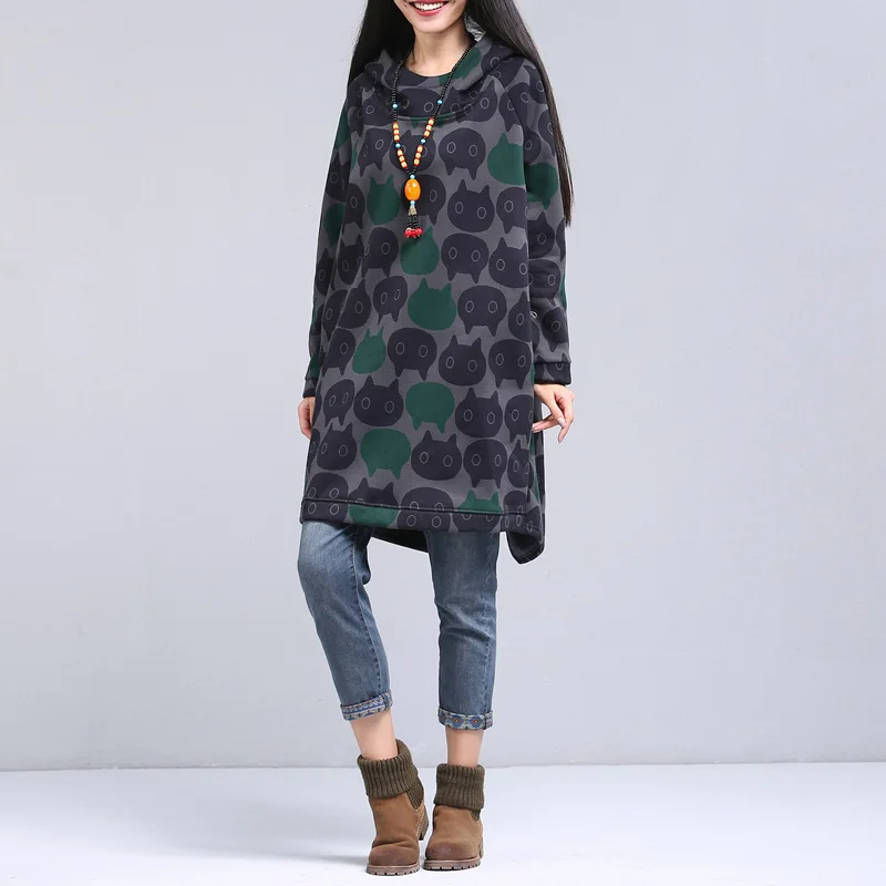 Новинка 2017 Высококачественная Вельветовая толстовка средней длины с капюшоном и