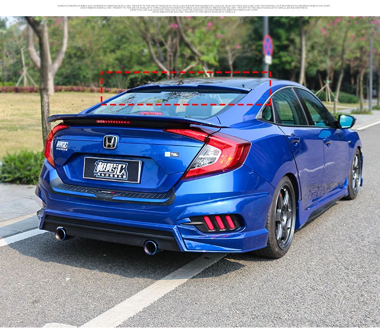 Для Honda Civic, спойлер на крышу, абс материал, заднее крыло, грунтовка, цветной задний спойлер для Honda Civic, спойлер на крышу