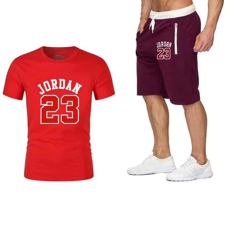 as photo Комплект из двух предметов, мужская одежда jordan 23, футболка, шорты, летний короткий комплект, спортивный костюм, мужской спортивный костюм, спортивный костюм для бега, баскетбольная майка - Цвет: as photo