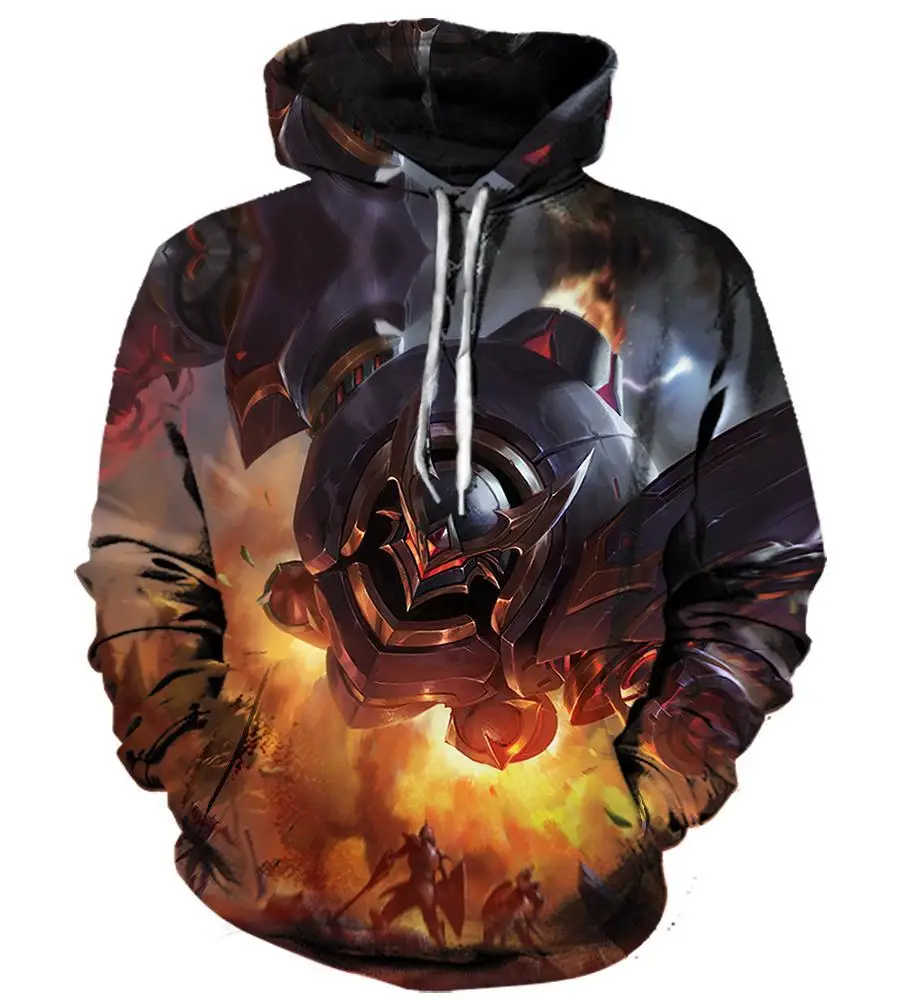 LOL-231 Hoodie Sweatshirt 3d Print Hoodies League of Legends Men Women Autumn Loose Thin Skull 3D Sweatshirts Mens Pullover Lovers Gift - Цвет: LOL-231