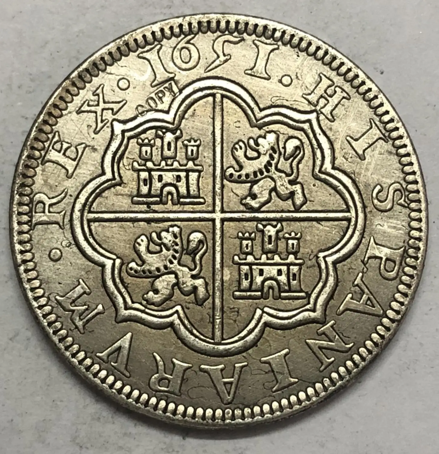 1651 ИСПАНИЯ 8 Reales-Felipe IV копия монеты