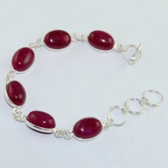 

Rubys Silver Overlay on Copper Bracelet , 20.1 cm, B1748