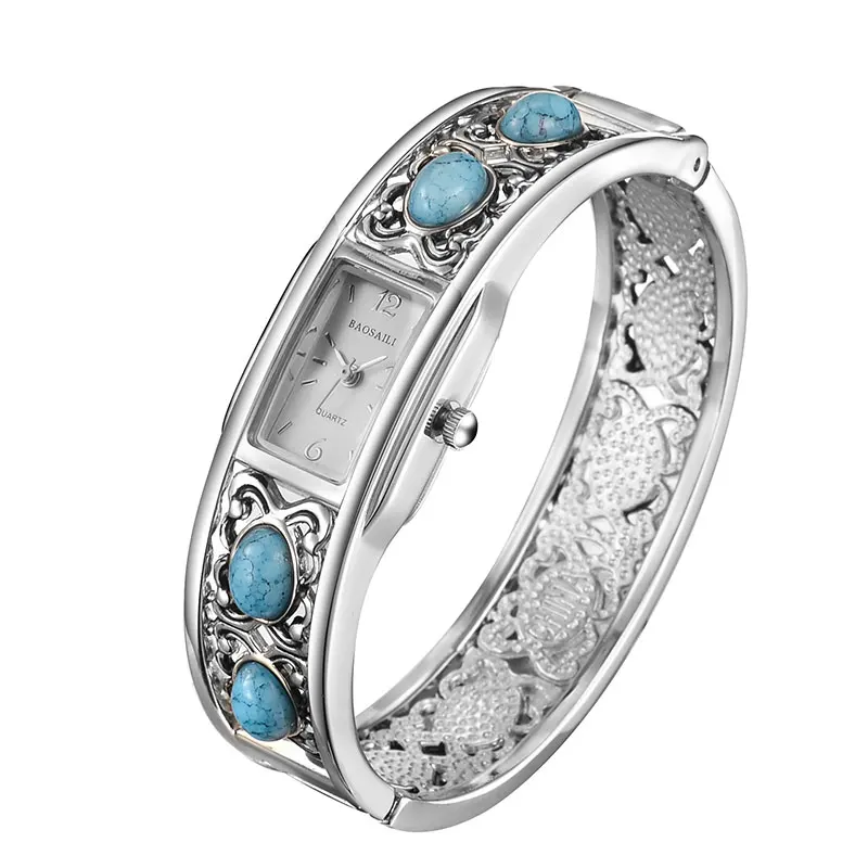 BSL957 BAOSAILI ретро браслет для женщин часы Очаровательная искусственная бирюза леди