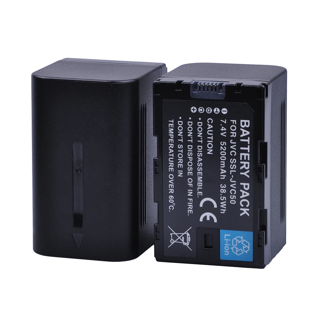 Аккумулятор Batmax для камер JVC50 2 шт. 7 4 В 5200 мА · ч камеры SSLJVC50 javis SSL JV J250 jtv J|Цифровые