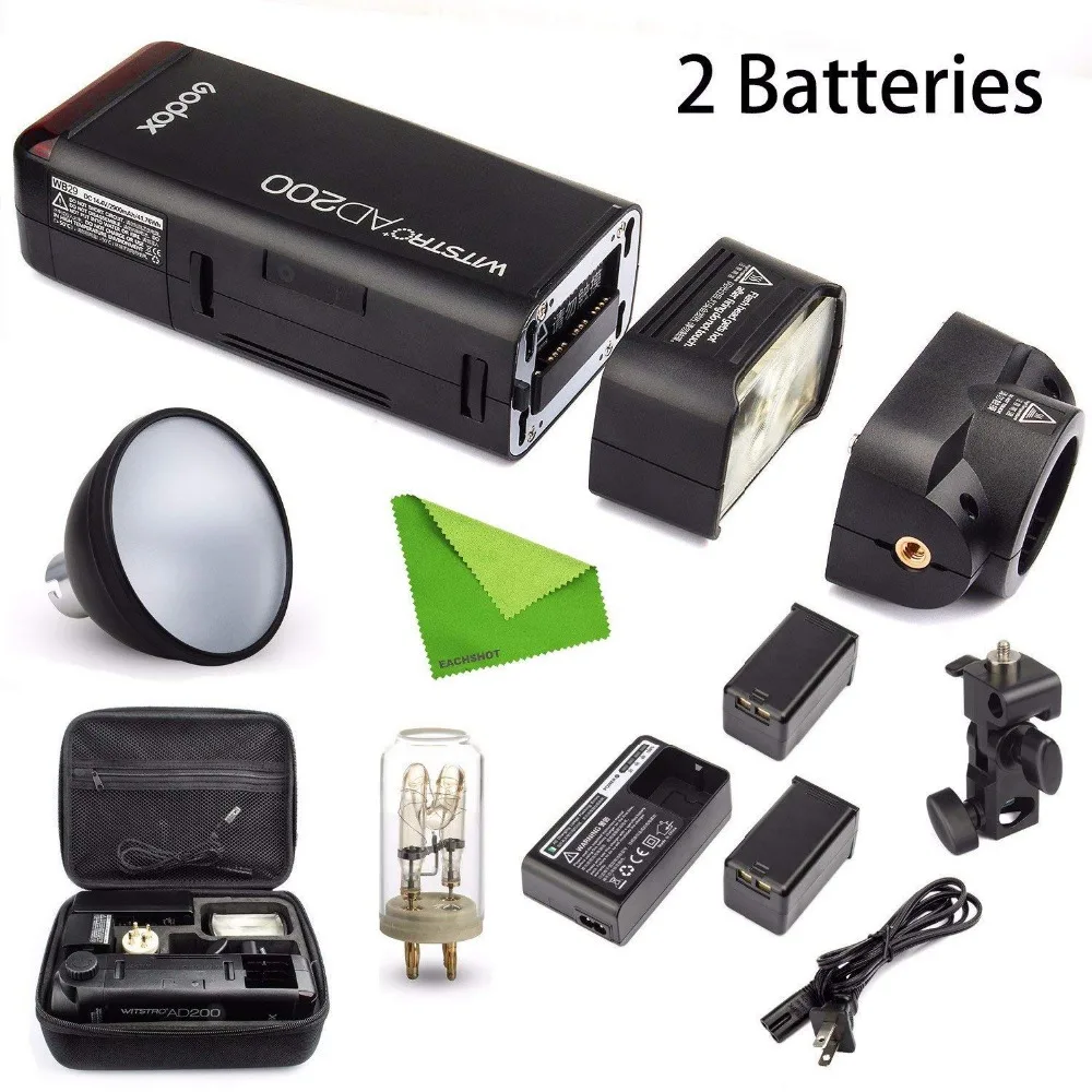 Комплект Godox AD200 с дополнительным аккумулятором 200 Вт 2 4G TTL Flash стробоскоп 1/8000 HSS
