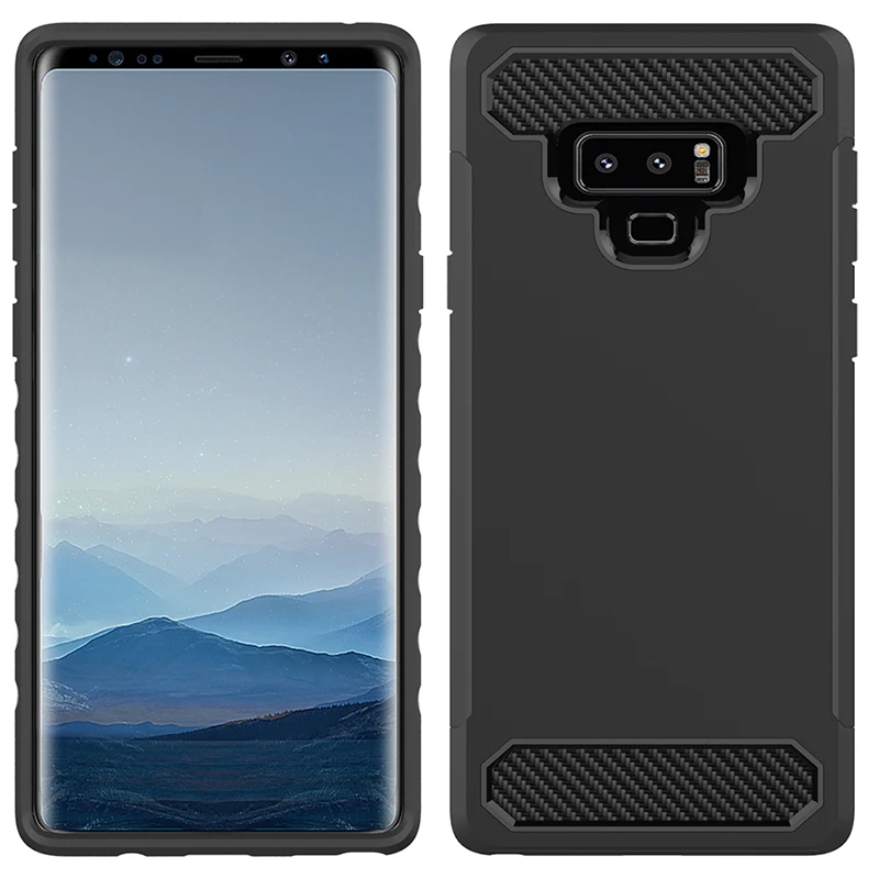 Alxun для Samsung Note 9 Note9 чехол 2 в 1 из углеродного волокна Жесткий ПК + Мягкий ТПУ