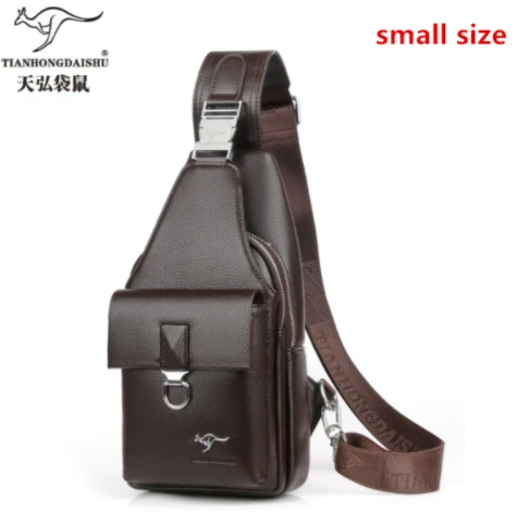 brown small 301 Мужская повседневная сумка через плечо из искусственной кожи, Мужская Дорожная сумка-мессенджер, сумка для IPAD с разъемом для наушников, нагрудная сумка, мужская сумка, нагрудные сумки - Цвет: brown small 301