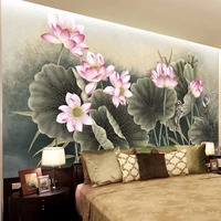 lotus flower bird wallpaper beautiful 3d photo wallpaper custom wall murals art painting interior bedroom coffee shop room decor
