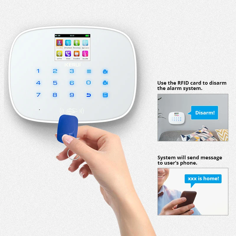 KERUI G19 GSM беспроводной Alarma костюмы домашняя система безопасности дверной датчик
