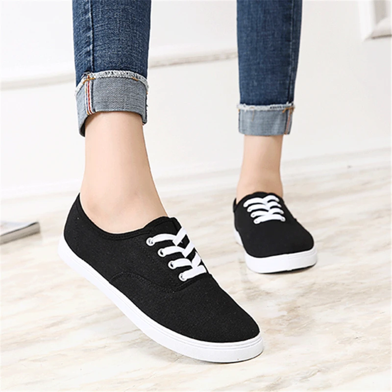 Кеды женские однотонные дышащие холщовые кроссовки плоская подошва