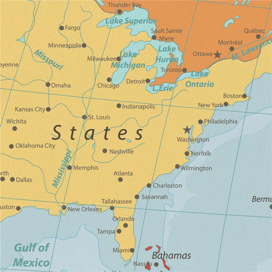 Современная Карта мира на стену Классическая печать холст настенная наклейка