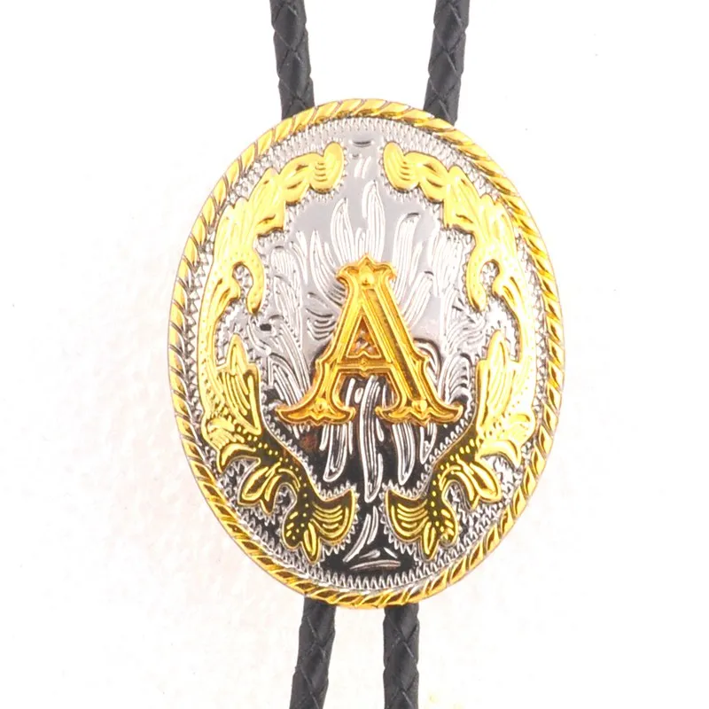 Двухцветные буквы высококлассные Боло галстук американская оригинальная фамилия Популярный Галстук с буквами узел