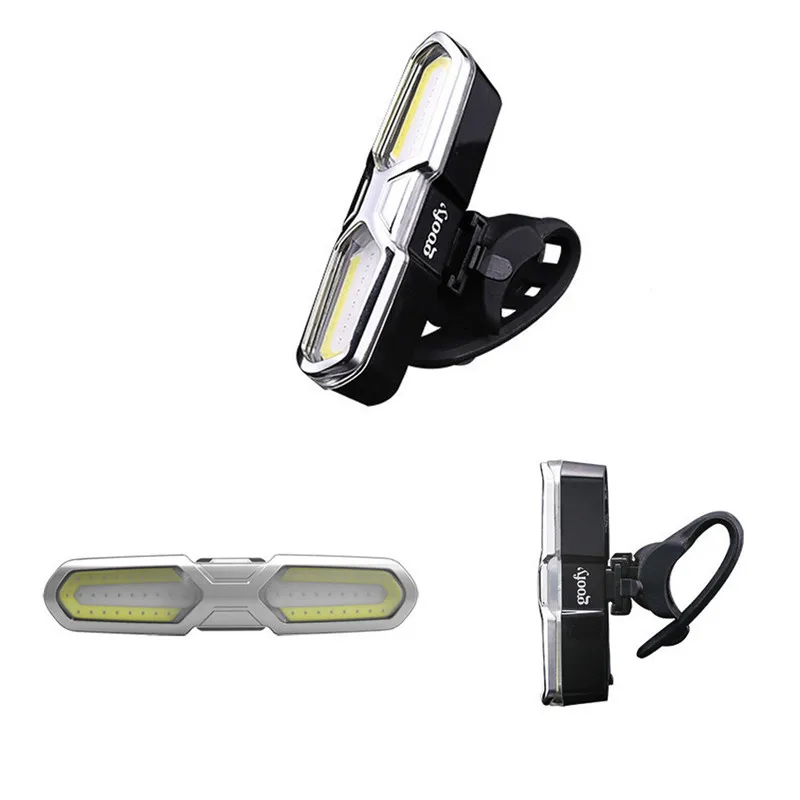 Черный Горячее предложение! Распродажа! Супер яркий красный/синий USB аккумуляторная Хвостовая велосипедная фара COB светодиодный Bycicle безопасный предупреждающий задний фонарик 5 режимов водонепроницаемый - Цвет: Черный