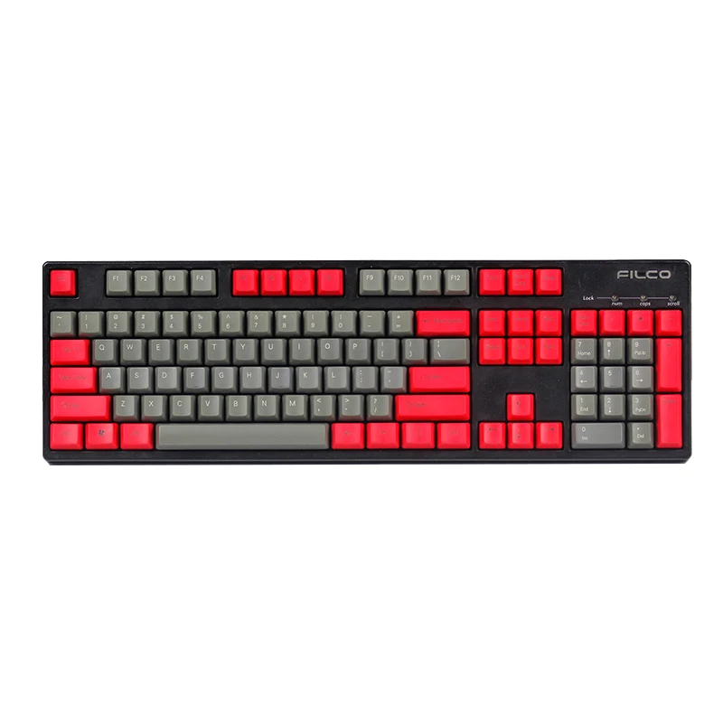 Топ Печатный keycap pbt Материал для механической клавиатуры 104 клавиши красный серый