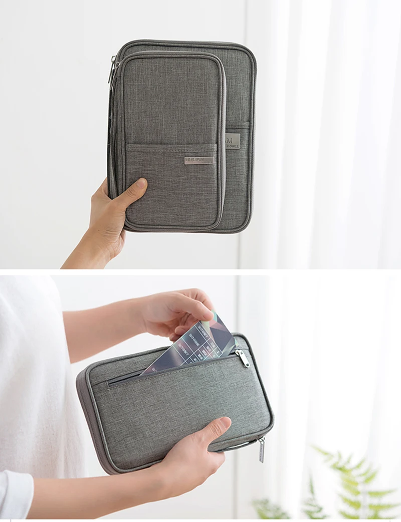 Cationic Fabric Travel Card Holder Multifunction Passport Holder Men ID Card Minimalist Wallet Large Capacity Organizer Wallets