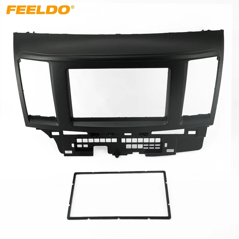 

FEELDO Black Car 2DIN Refitting DVD Frame DVD Panel Dash Kit Fascia Radio Audio frame for Mitsubishi Fortis and Lancer