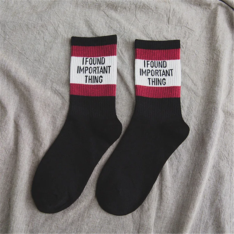

New Arrival Autumn&Winter Streets Wet Person Unisex Harajuku Socks Personality Fashion Skateboard Striped Sock Hip Hop Sox