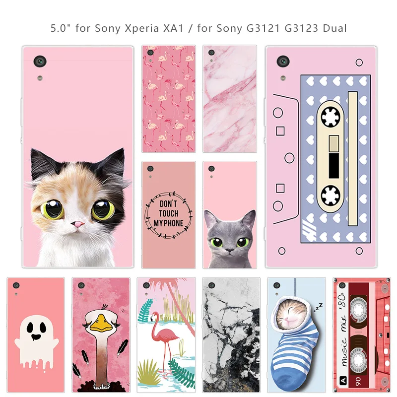 Soft Silicone For Sony Xperia XA1 G3121 G3112 G3123 G3116 Dual Pink Back Cover Transparent TPU Capa Phone Cases |