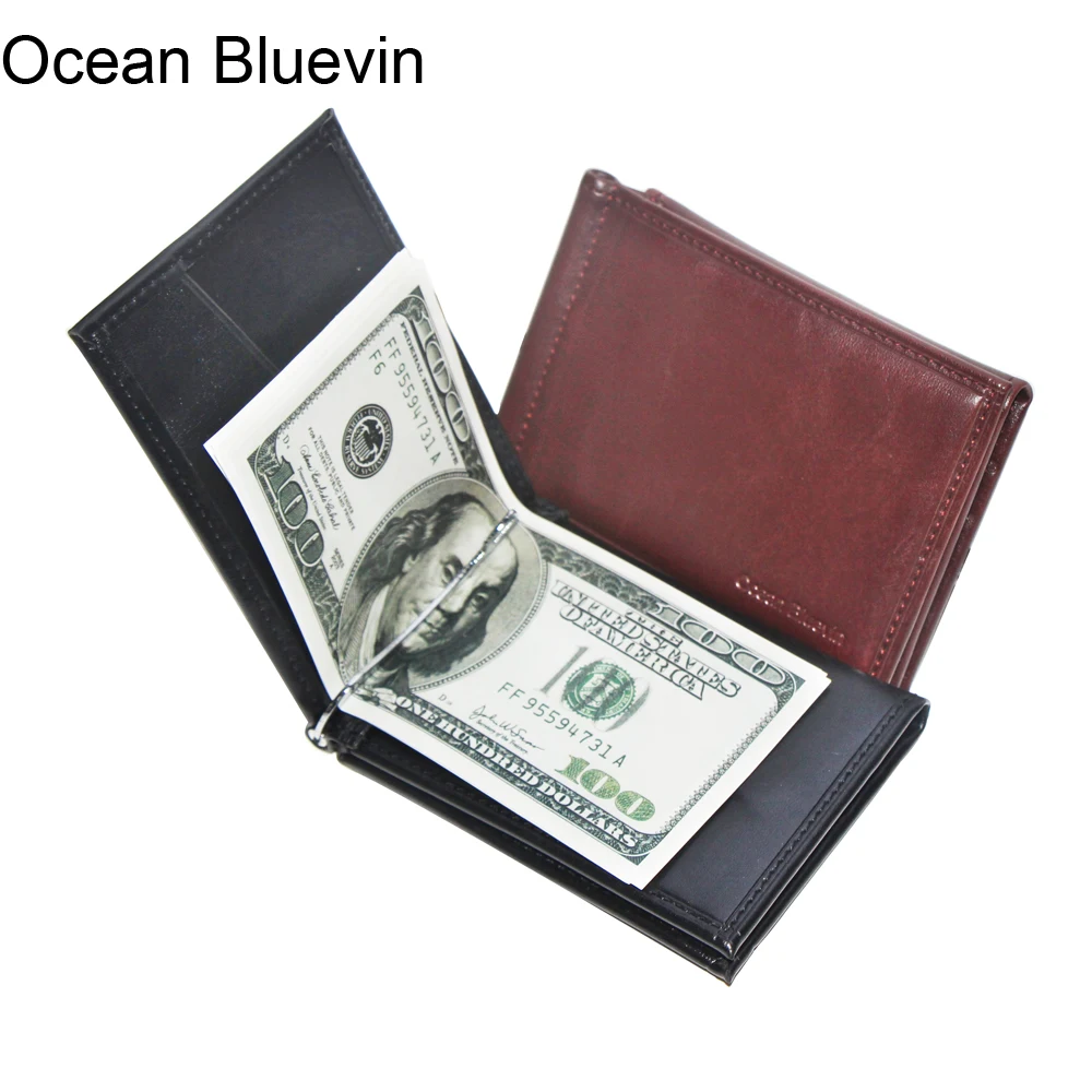 Кошелек с зажимом для денег Ocean bluewin черный коричневый портативный качественный
