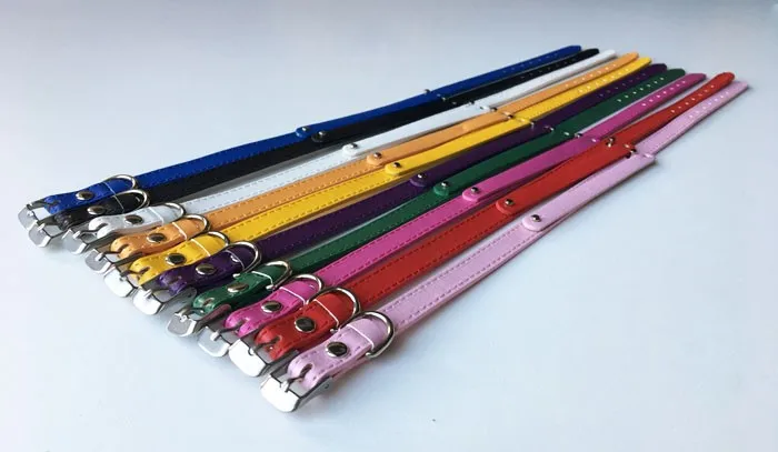 

Free Shipping! 10pcs (8+10)mmX370mm Mixed Color Copy Leather Pet Dog Collar Fit DIY Pet Name by using 8mm Slide Letters Charms