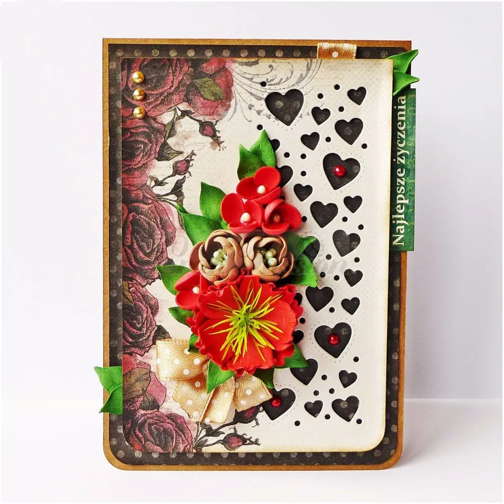 Металлические Вырубные штампы AddyCraft вырезанные с сердцами фон для скрапбукинга