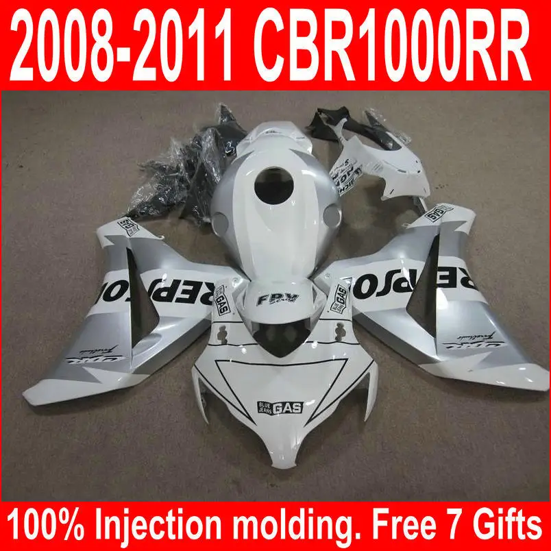 

Injection Bodywork Fairing Kit Fit For Honda CBR1000RR 08-11 White Silver Motorcycle Fairings Set CBR 1000 RR 2008-2011 YJ42