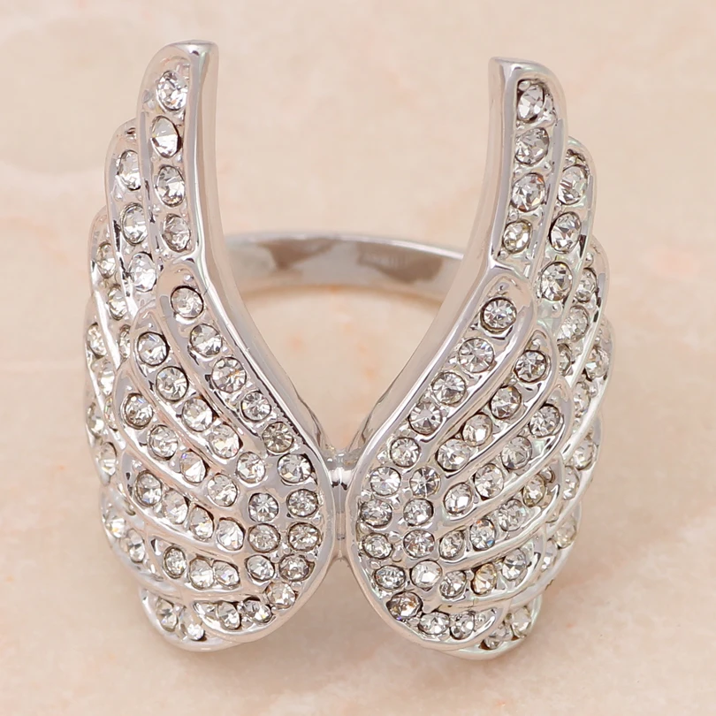 Кольца для вечеринок большие блестящие и благородные белого золотого цвета