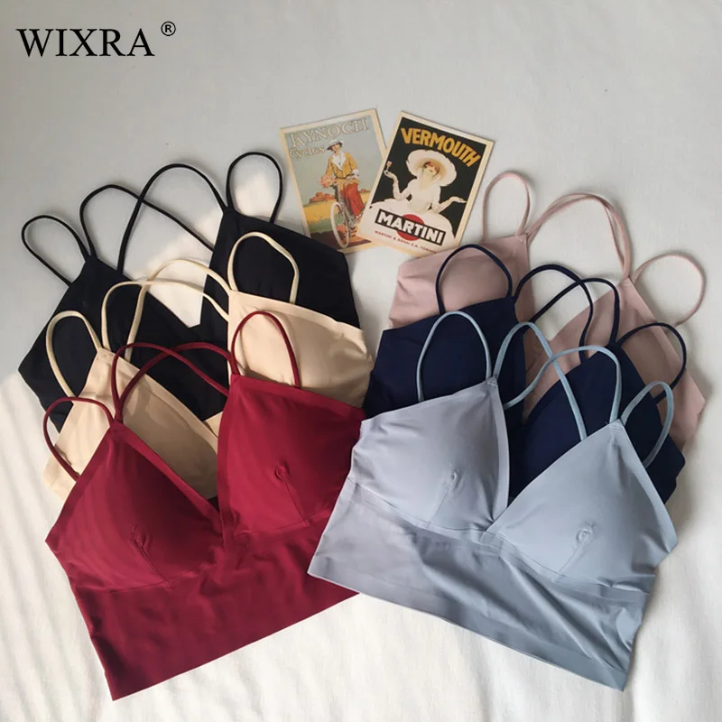 Женский однотонный топ с открытой спиной Wixra элегантный Бюстгалтер топы без