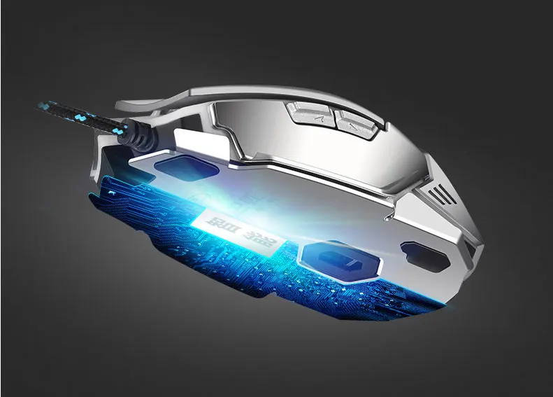 Darshion S10 игровая мышь 2400 dpi 7 кнопок светодиодный USB Оптическая Проводная металлическая мышь с подсветкой профессиональная Макросъемка для настольного ноутбука