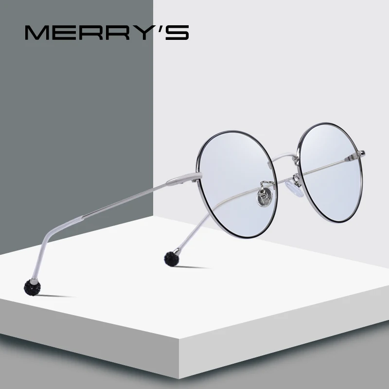 MERRY'S DESIGN женские модные круглые очки ретро синий свет Блокировка оптических