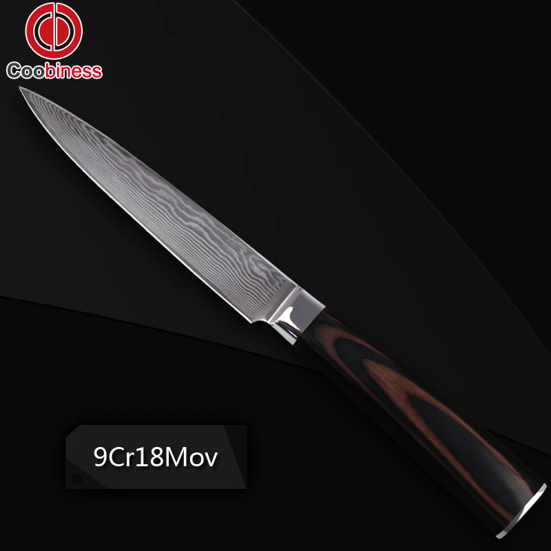 XYJ абсолютно дамасский кухонный нож горячая Распродажа 5 дюймов 9Cr18Mov стальной