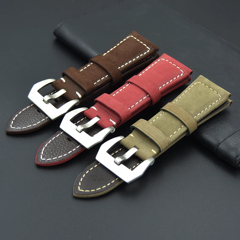 

22 24 26mm Genuine leather strap watchband ccessories Wrist watch band Soft and comfortable for Panerai PAM 111watch straps