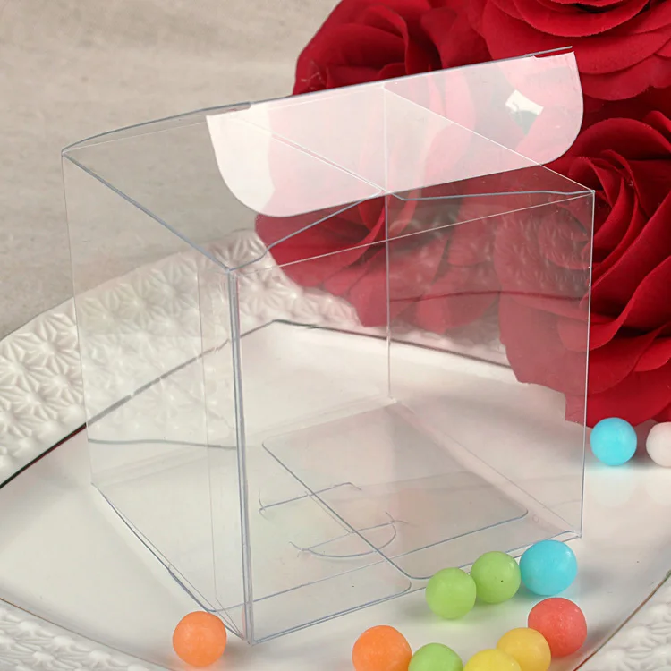 200pcs 6*6*6cm Transparent Waterproof PVC Boxes Packaging Small Plastic Clear Box Storage For Food/jewelry/Candy/Gift/cosmetics